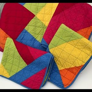 New Vermicelli Quilted 3 piece Geometric Patchwork Full-Q bed set